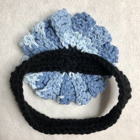 Handmade Crochet Blue Flower Baby Headband - Picture 8 of 8